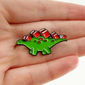 Stegosaurus with Book Spikes Soft Enamel Pin